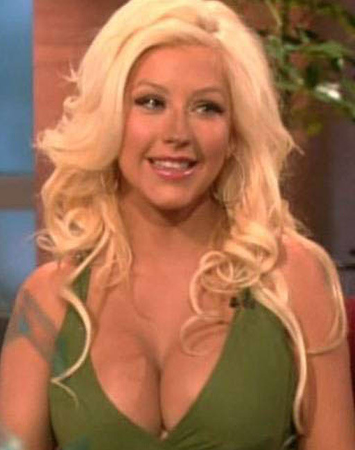 Celebrity Christina Aguilera great cleavage and nude in bathroom #75405022