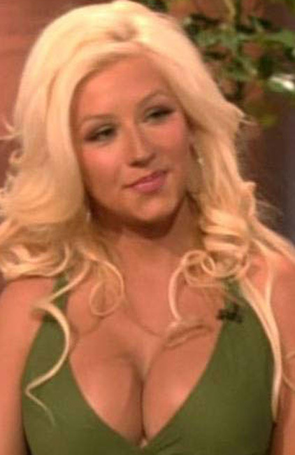 Celebrity Christina Aguilera great cleavage and nude in bathroom #75405046