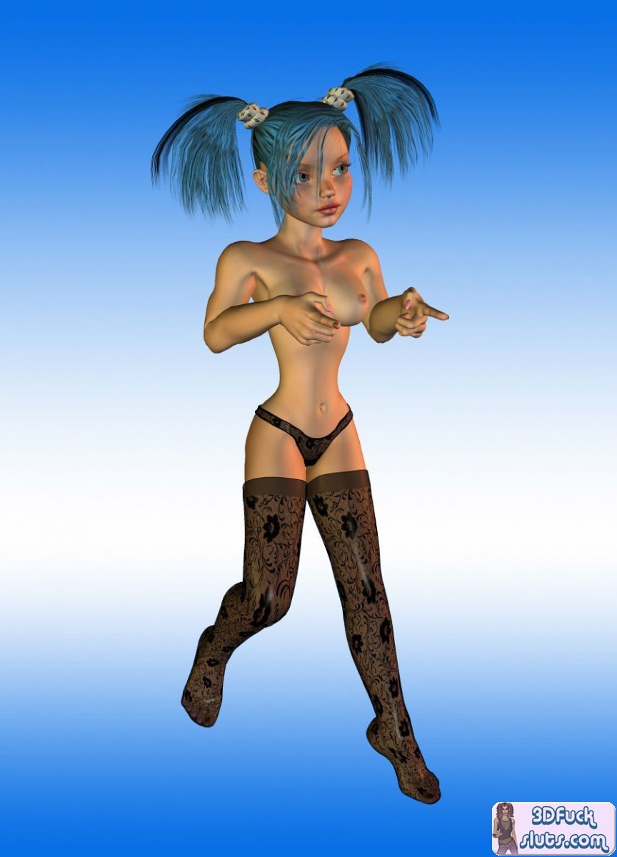 3D toon with blue hair #69334466