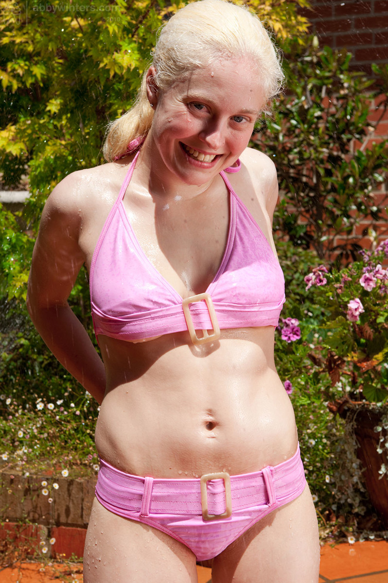 Playful hairy amateur Rosanna stripping off bikini and showing muff #67975748