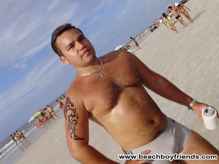 Hunk muscular dudes showing off some skin at the beach #76945545