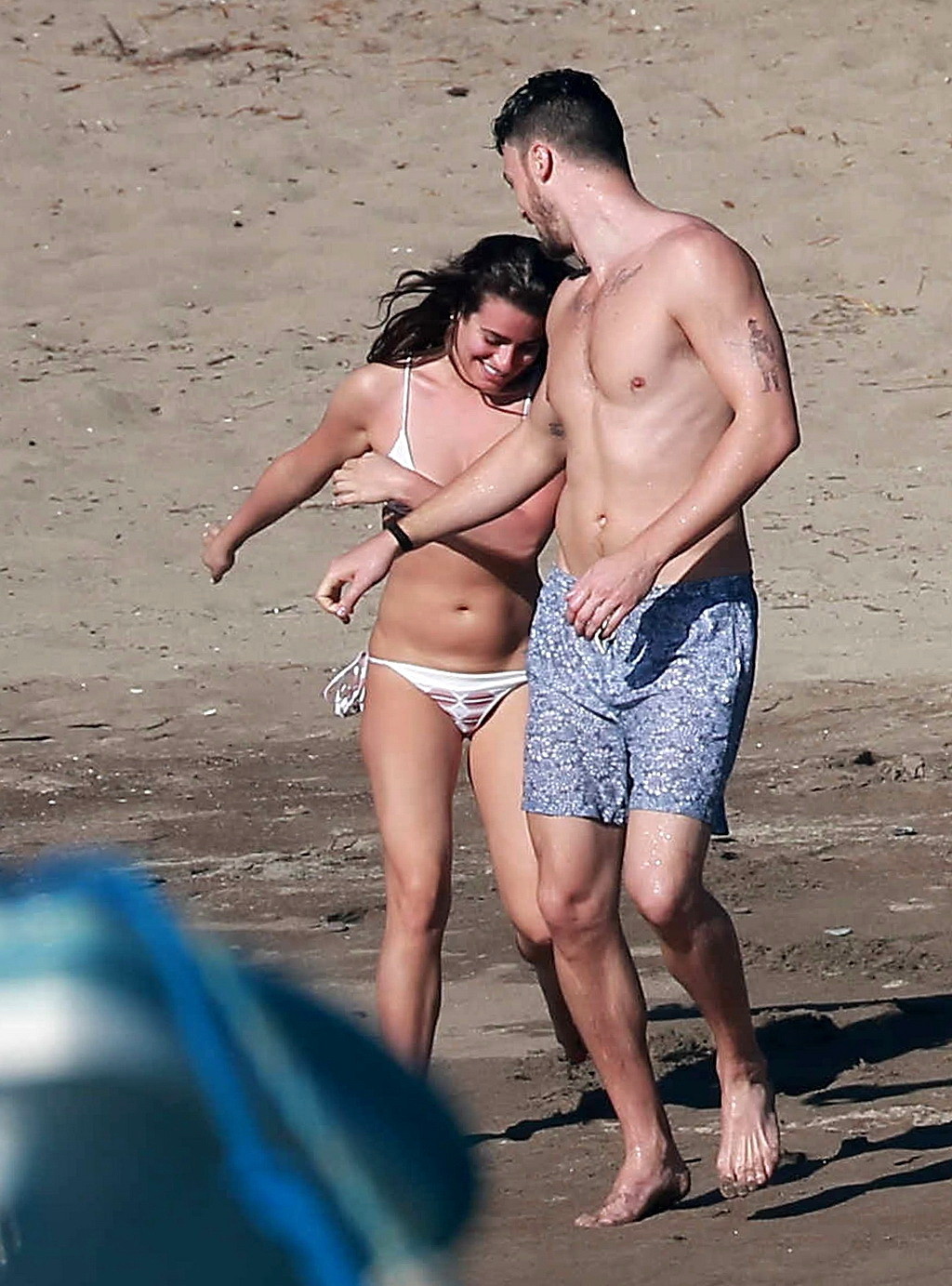 Lea Michele wearing skimpy bikini on a beach in Mexico #75177096