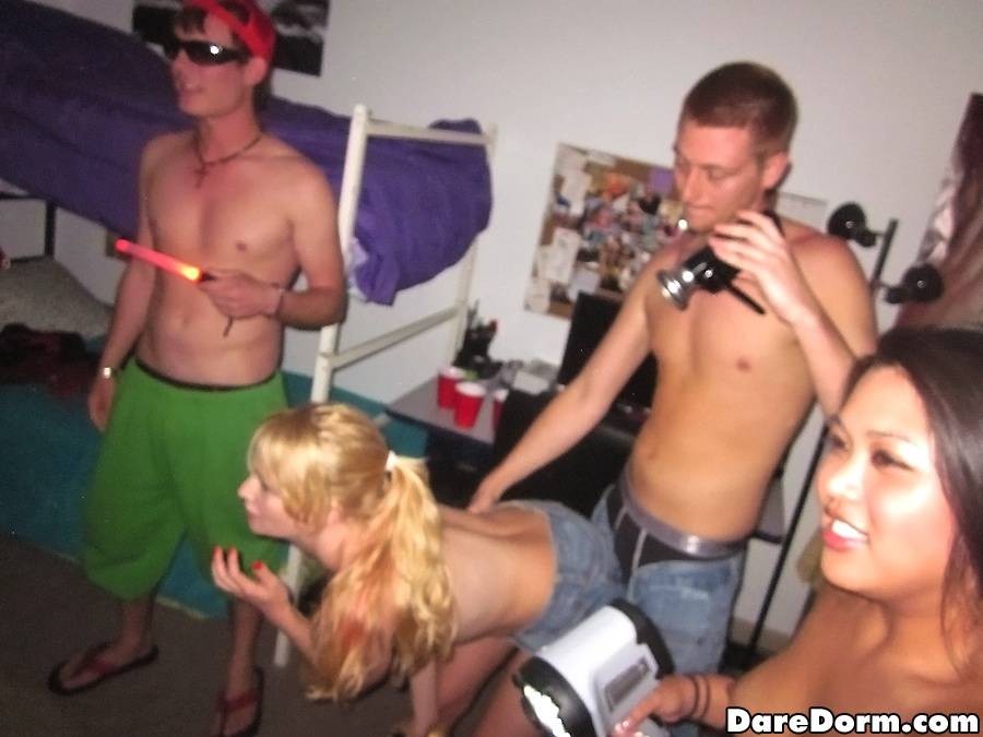 Horny college sluts fucking their pussies in dorm party #75702986