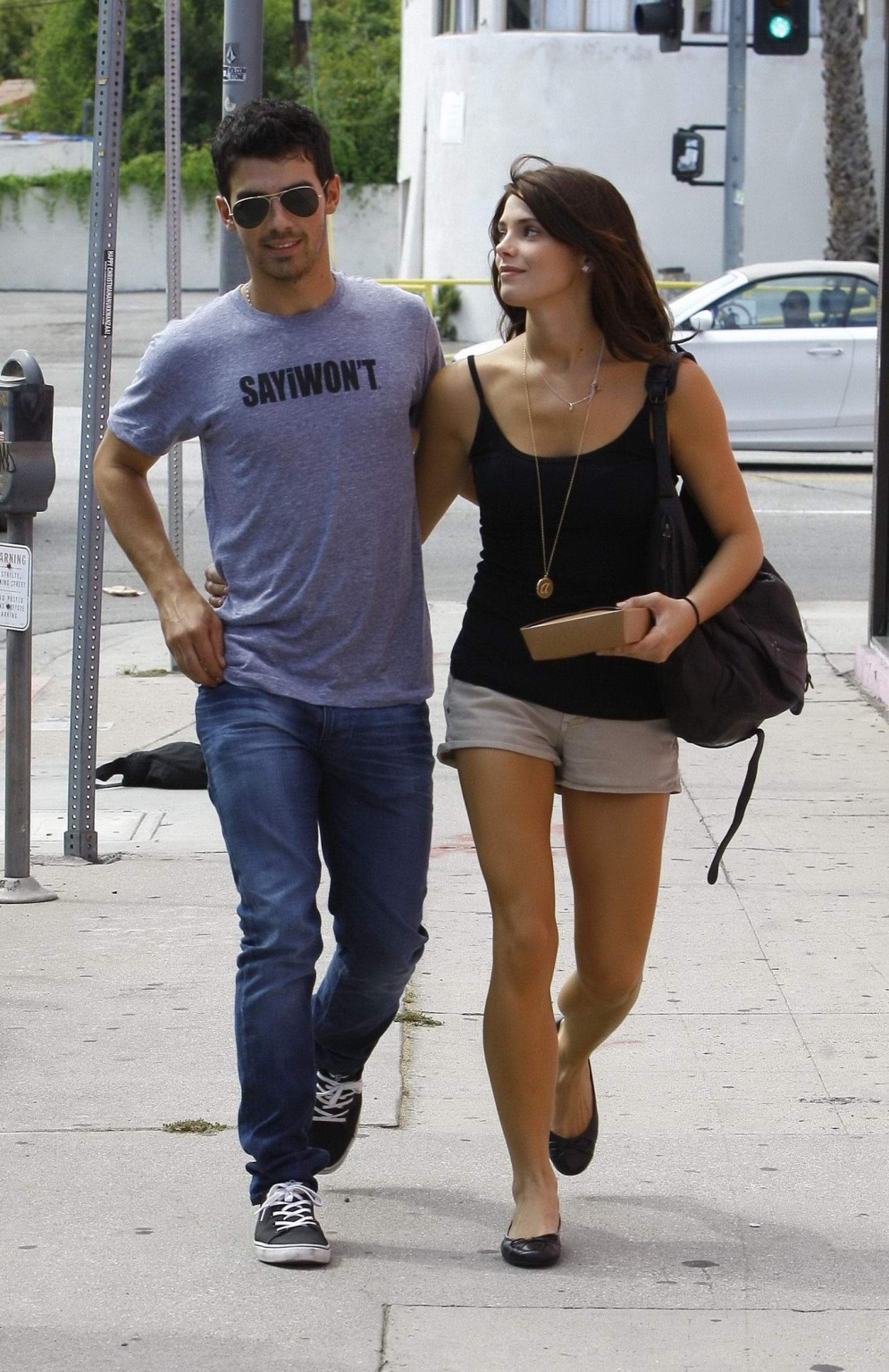 Ashley Greene leggy wearing shorts  tank top in Los Angeles #75331246