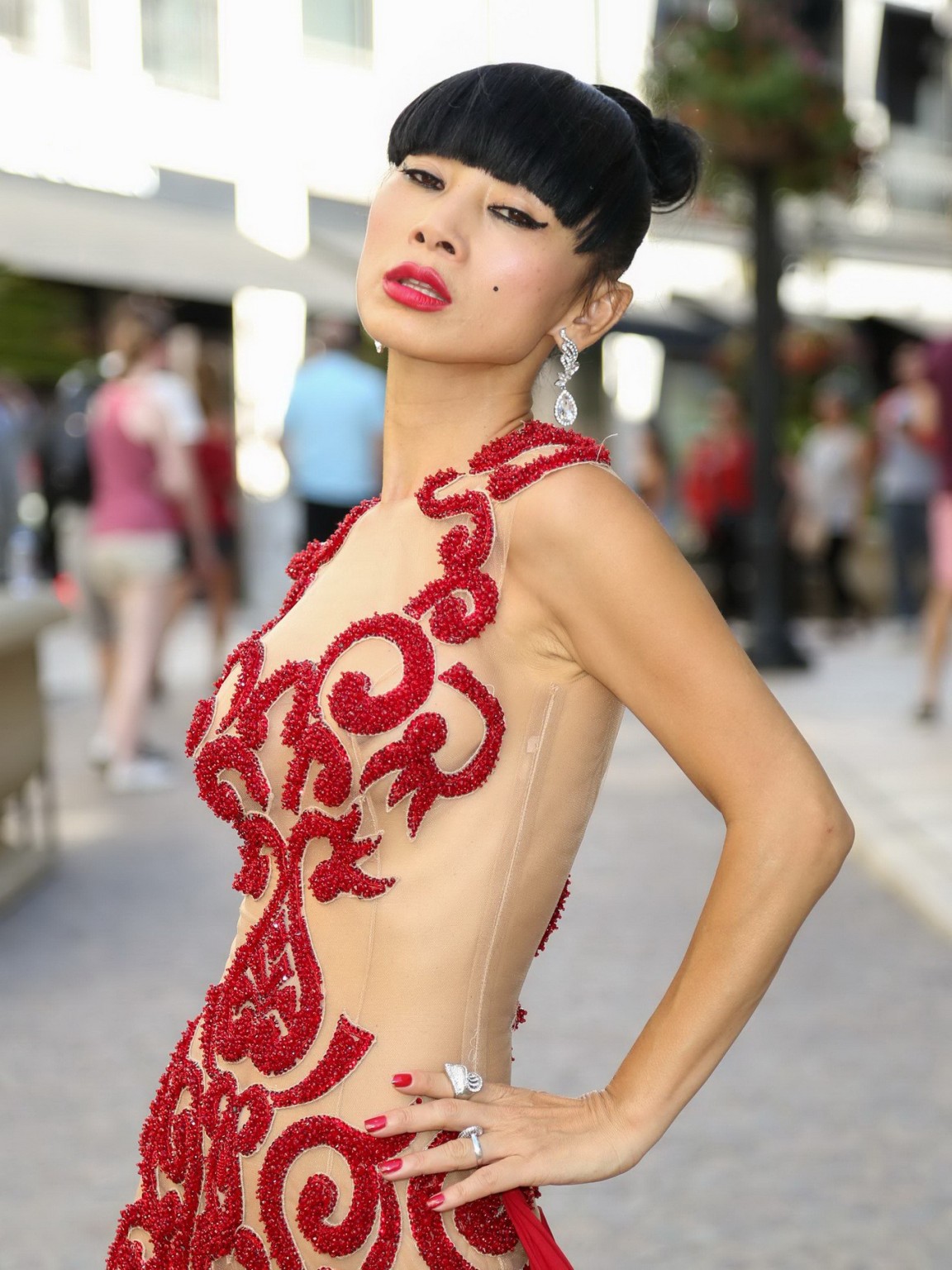 Bai Ling seethru showing boobs and hairy pussy outdoor #75151257