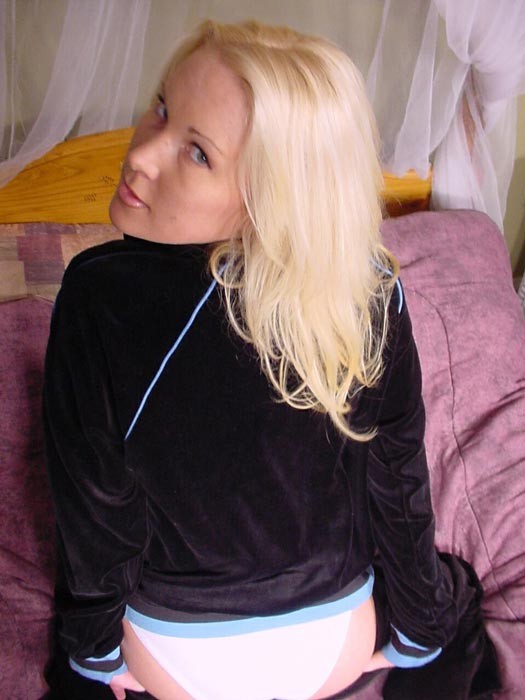 Horny blonde wife posing in the bedroom #74016787