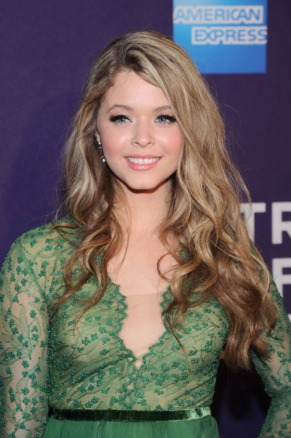 Sasha Pieterse showing big cleavage in a short green transparent dress at the Tr #75234718