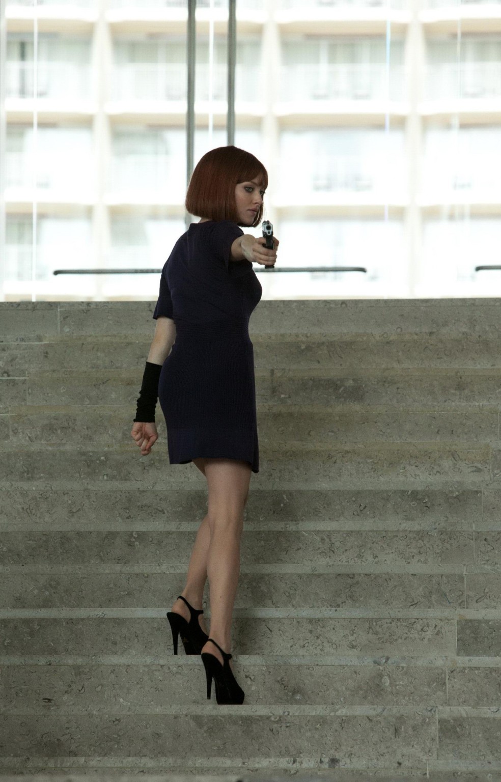 Amanda Seyfried leggy wearing mini dresses in the 'In Time' production stills #75226683