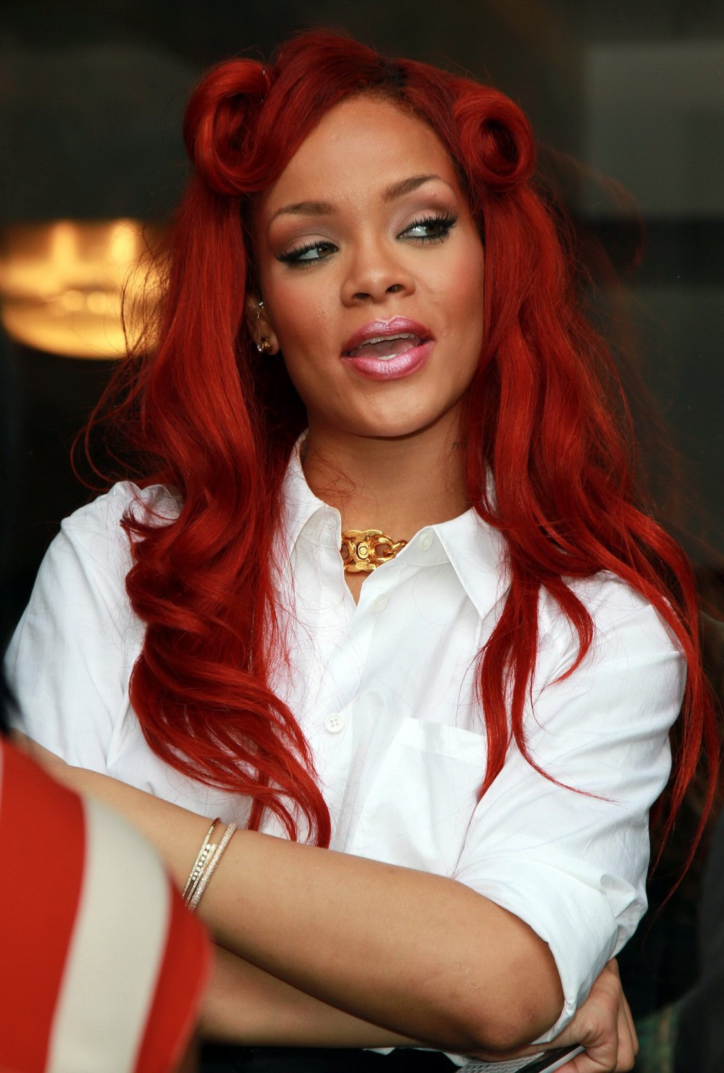 Rihanna see through wearing white shirt in New York #75302782