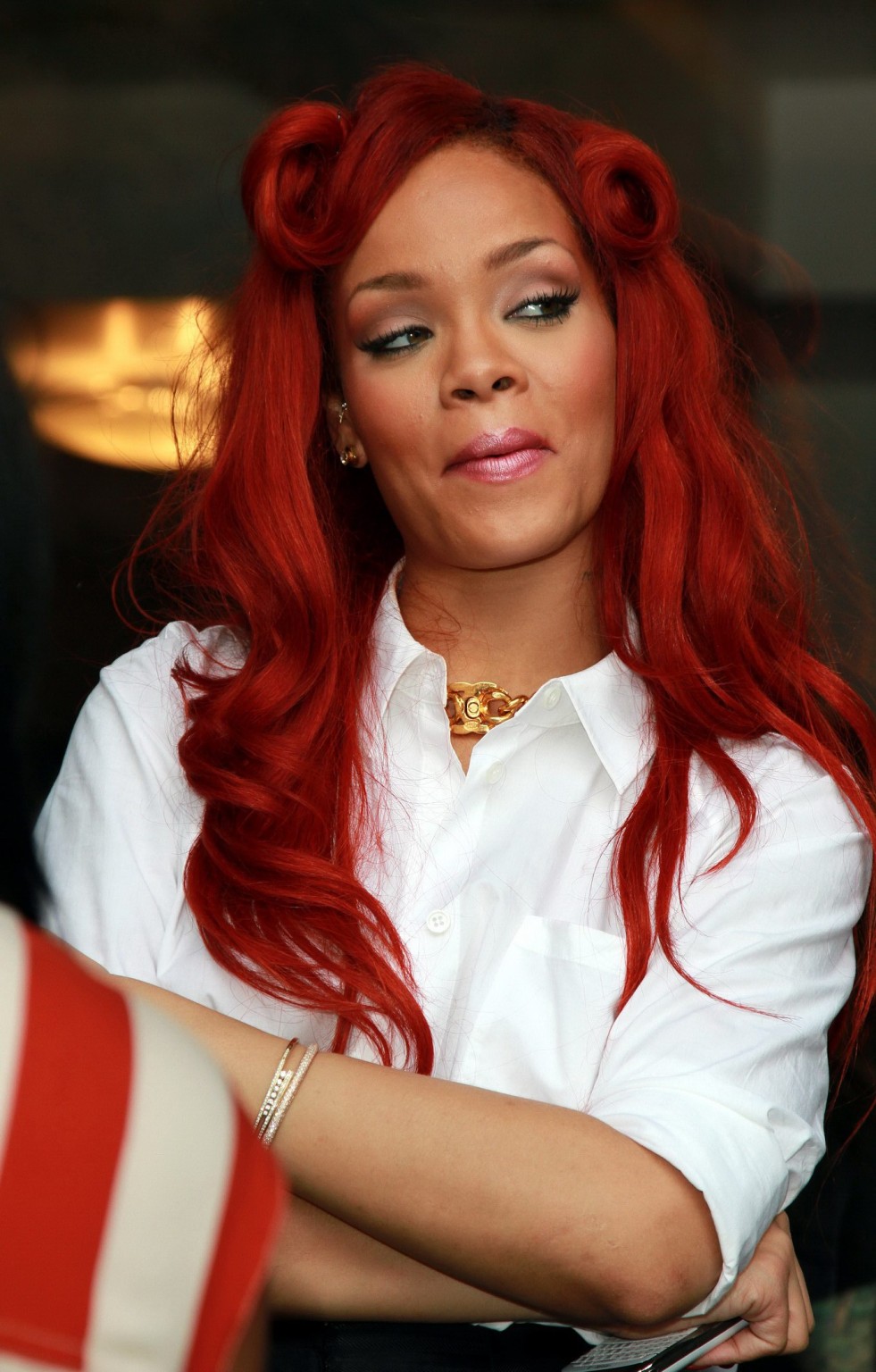 Rihanna see through wearing white shirt in New York #75302789
