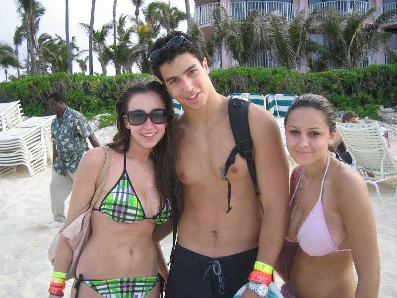 Teens topless on the beach #72320869