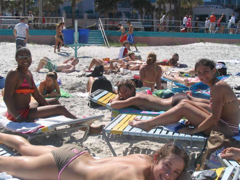 Teens topless on the beach #72320989