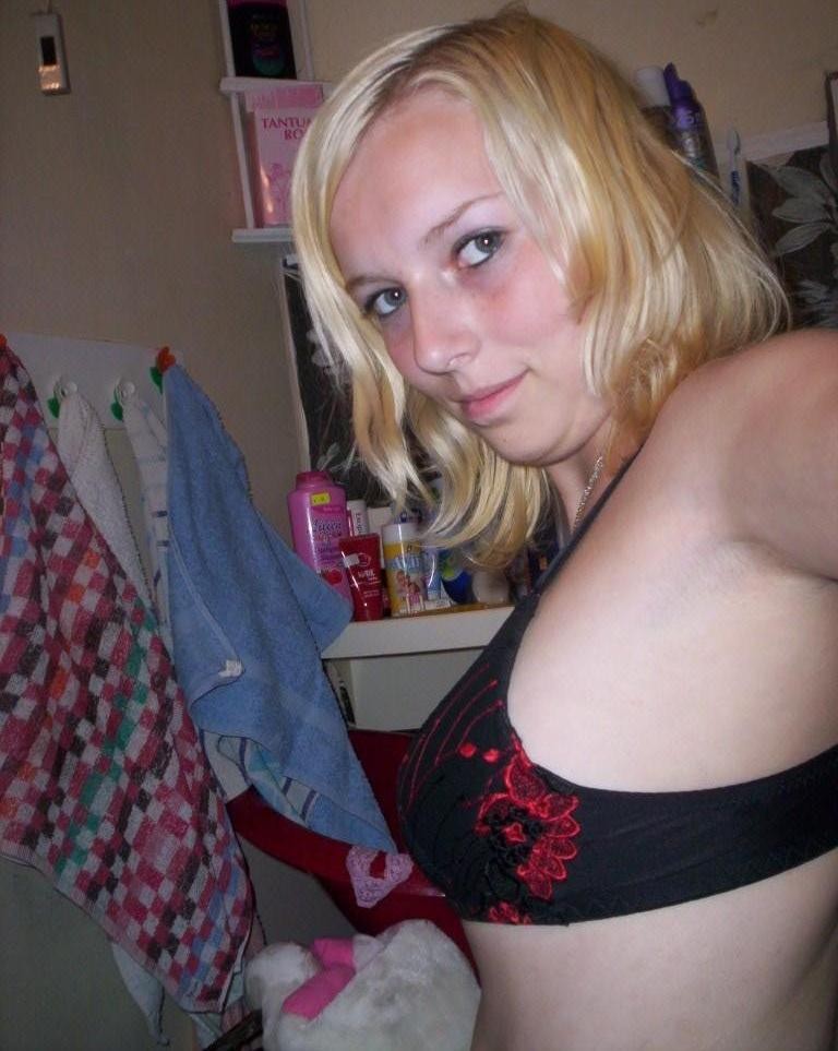 Blonde haired busty teen #67879769