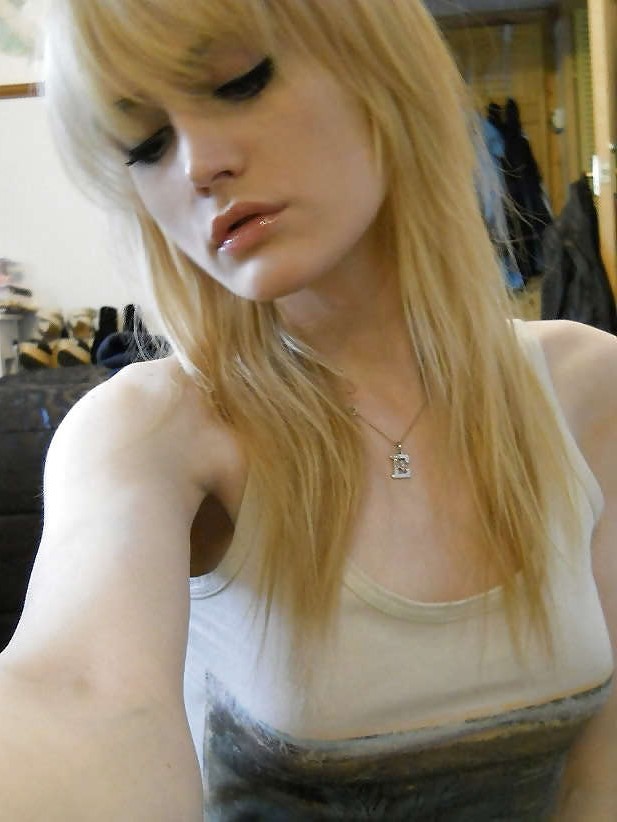 Transsexual 20 year old blonde teen Ellery Sweets in homemade mirror selfshots #67366466