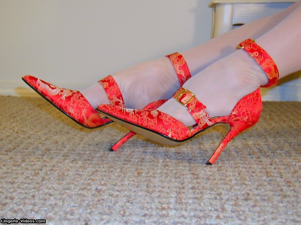 Leggy model in silk stockings and high heels #75085058