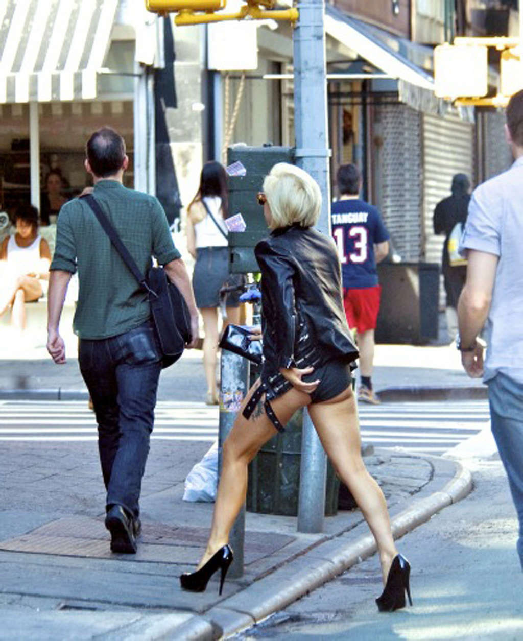 Lady Gaga showing sexy body and hot ass in underwear on street #75331713