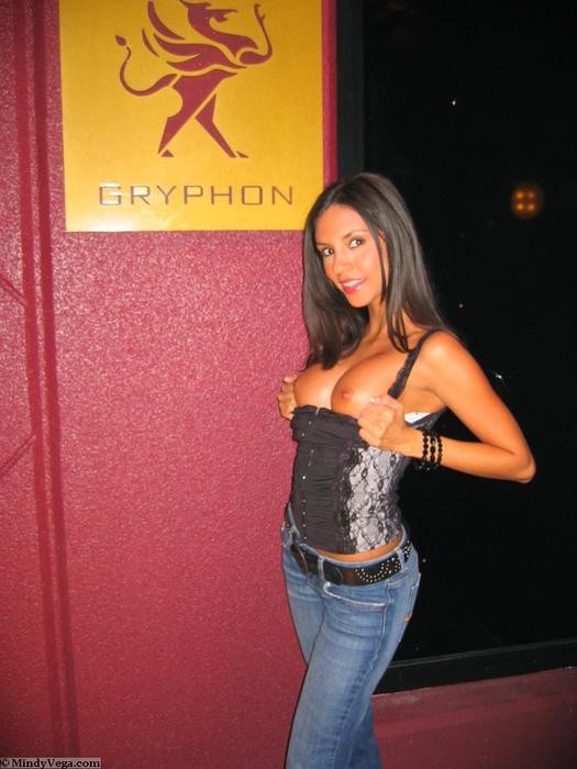 Mindy Vega flashes at the Hard Rock Cafe #78004879