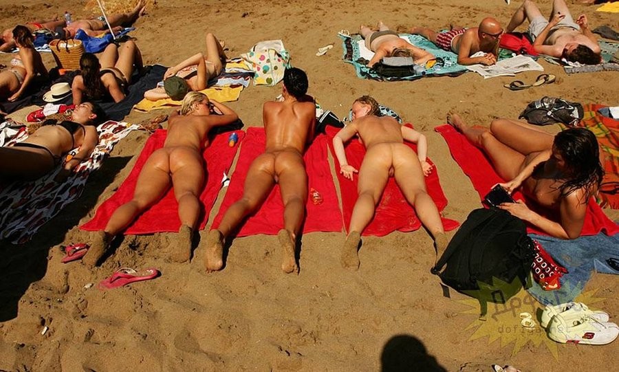 The sand's not nearly as hot as these two nudists #72255355