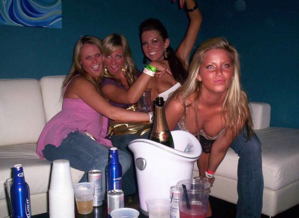 Hot Drunk College Chicks Flashing Perky Tits #76395218