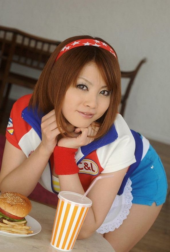 Yuka redhead asian teen shows off her huge titties #69887677