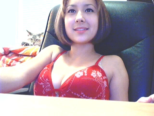 Cute asian teen posing for webcam #70033364
