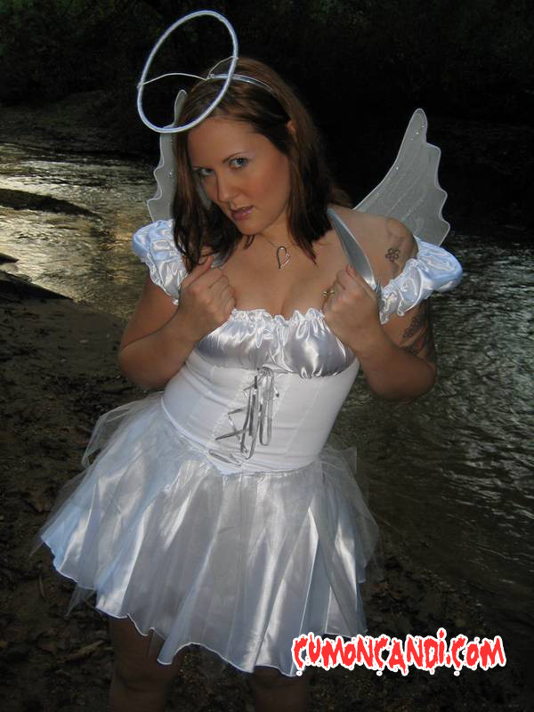 Candi In Fairy Costume Outside By Creek #70668277