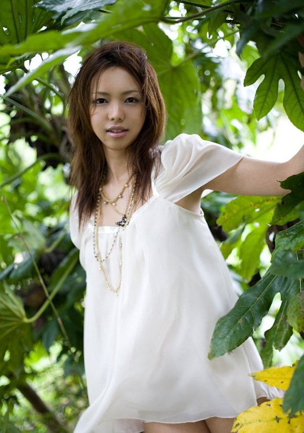 Yura Aikawa cute Asian teen in white dress #69847393