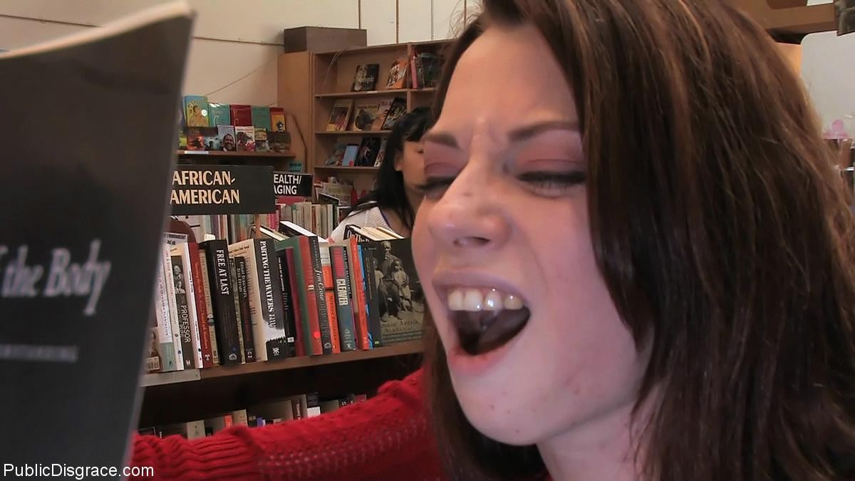 Babe gets tied up and fucked in real public bookstore #71969238