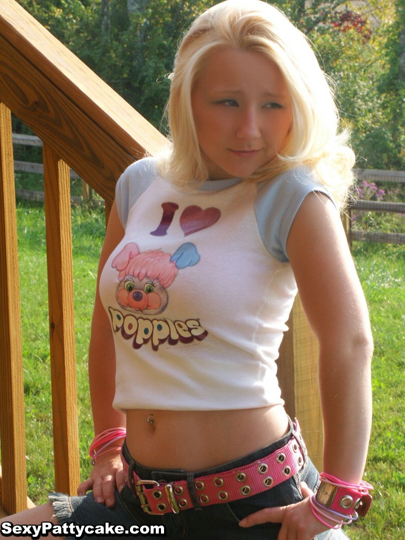 Big boob blonde teen striptease outdoors #72980683