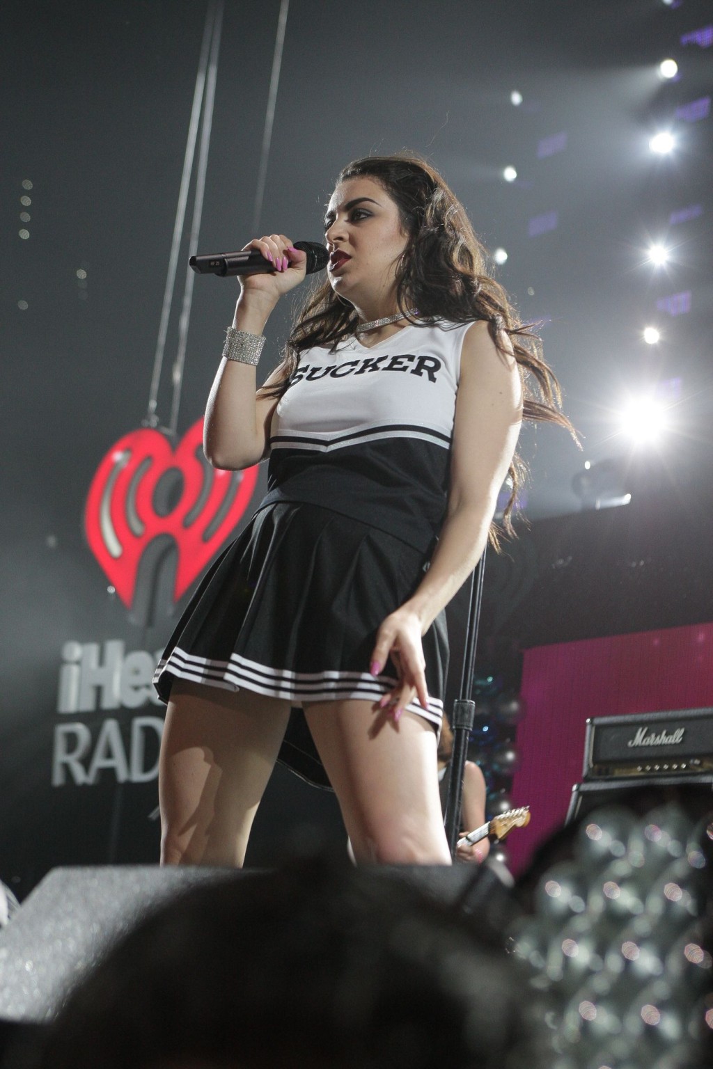 Charli XCX flashing her black thong on stage at the 933 FLZs Jingle Ball in Tamp #75177304