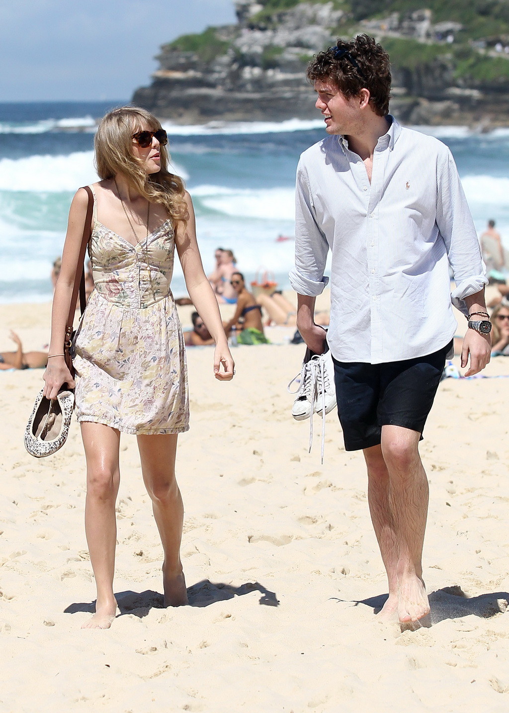 Taylor Swift cleavy and leggy in short dress at the beach in Sydney #75270872