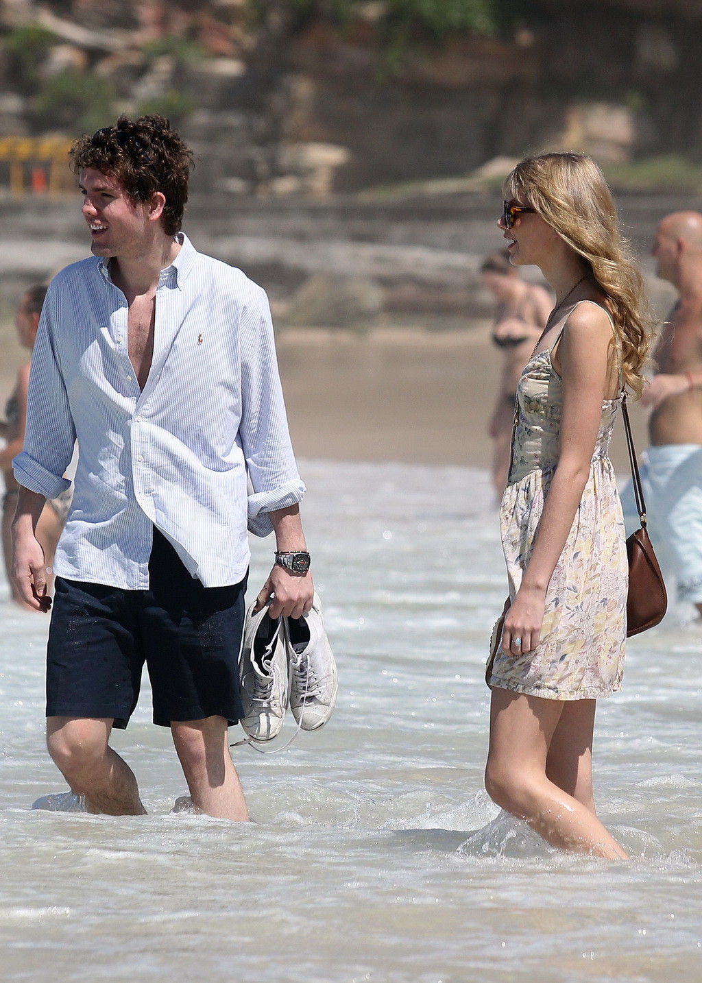 Taylor Swift cleavy and leggy in short dress at the beach in Sydney #75270927