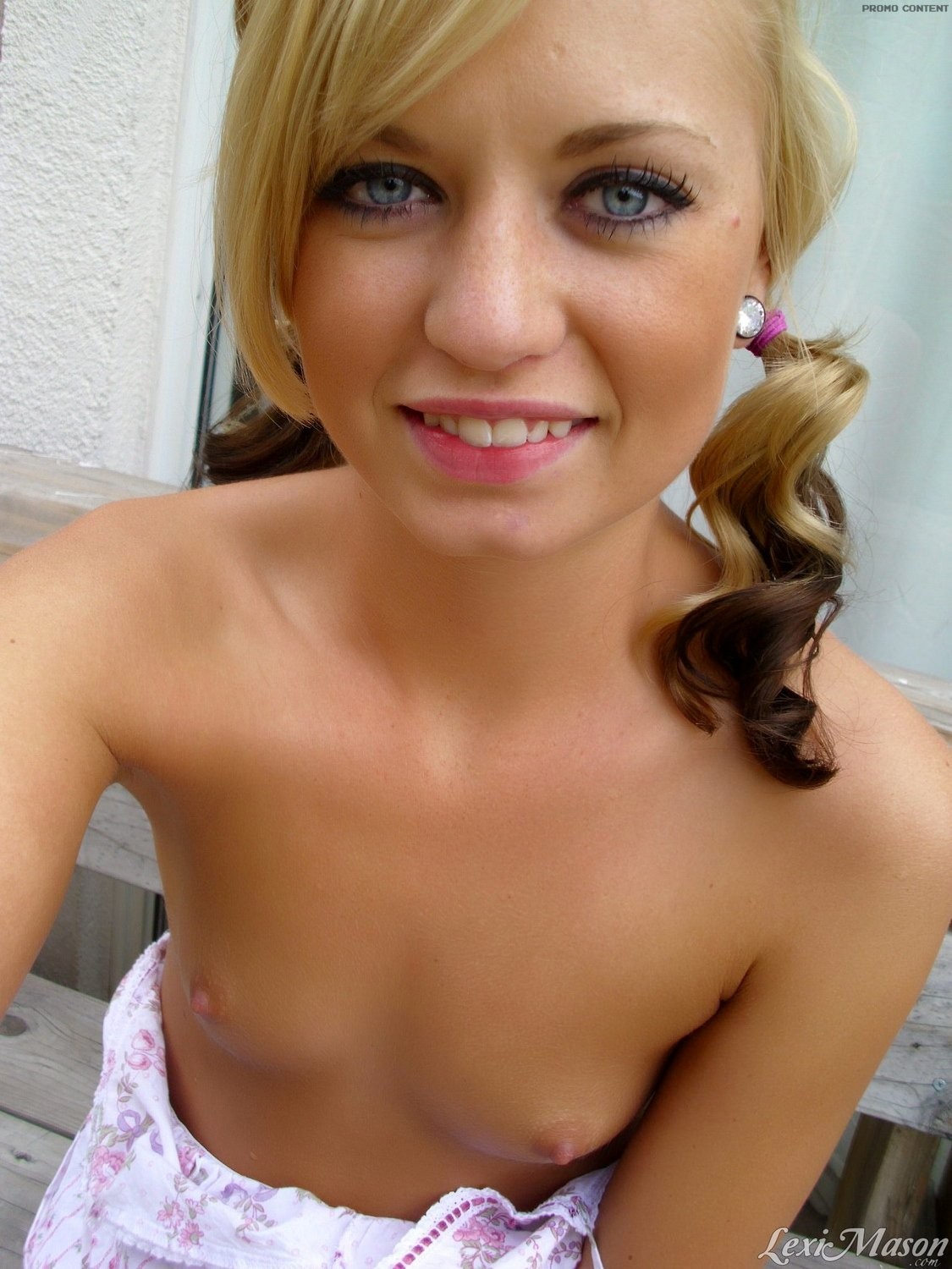 Slim blonde teen with tiny tits selfshots #67451460