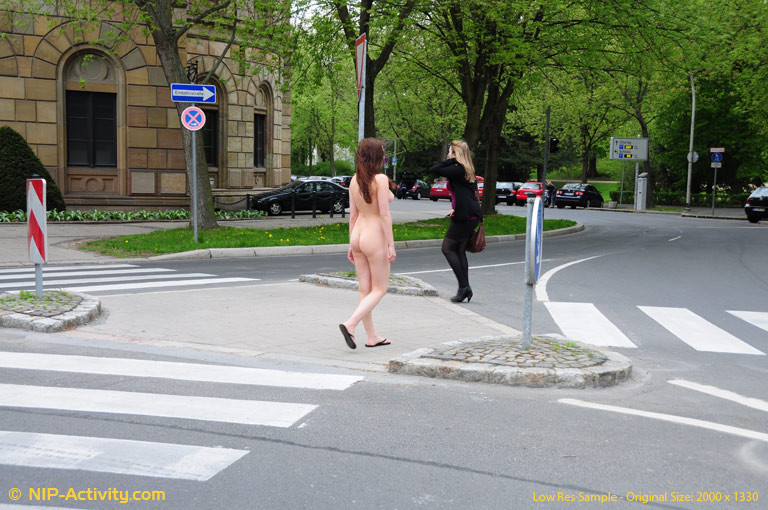 Nude woman in general public #72455058