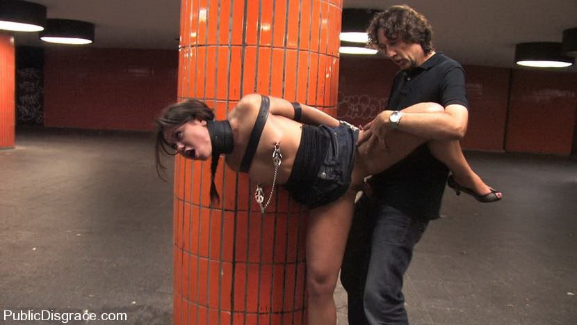 Excited girl gets bondage experience and fucked in public #72097508