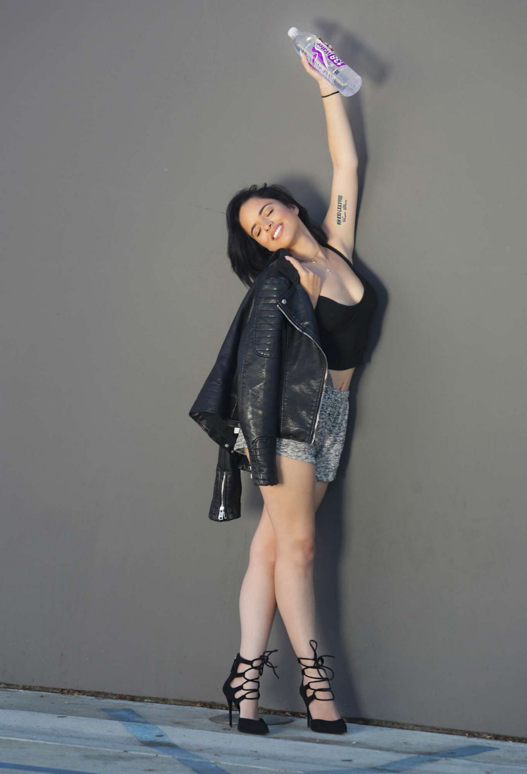 Carmireli cleavy and leggy wearing black belly top and shorts at the photoshoot  #75180694