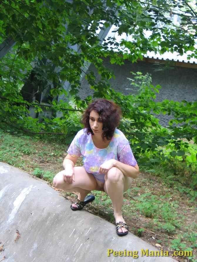 Slut peeing outdoors #76536857