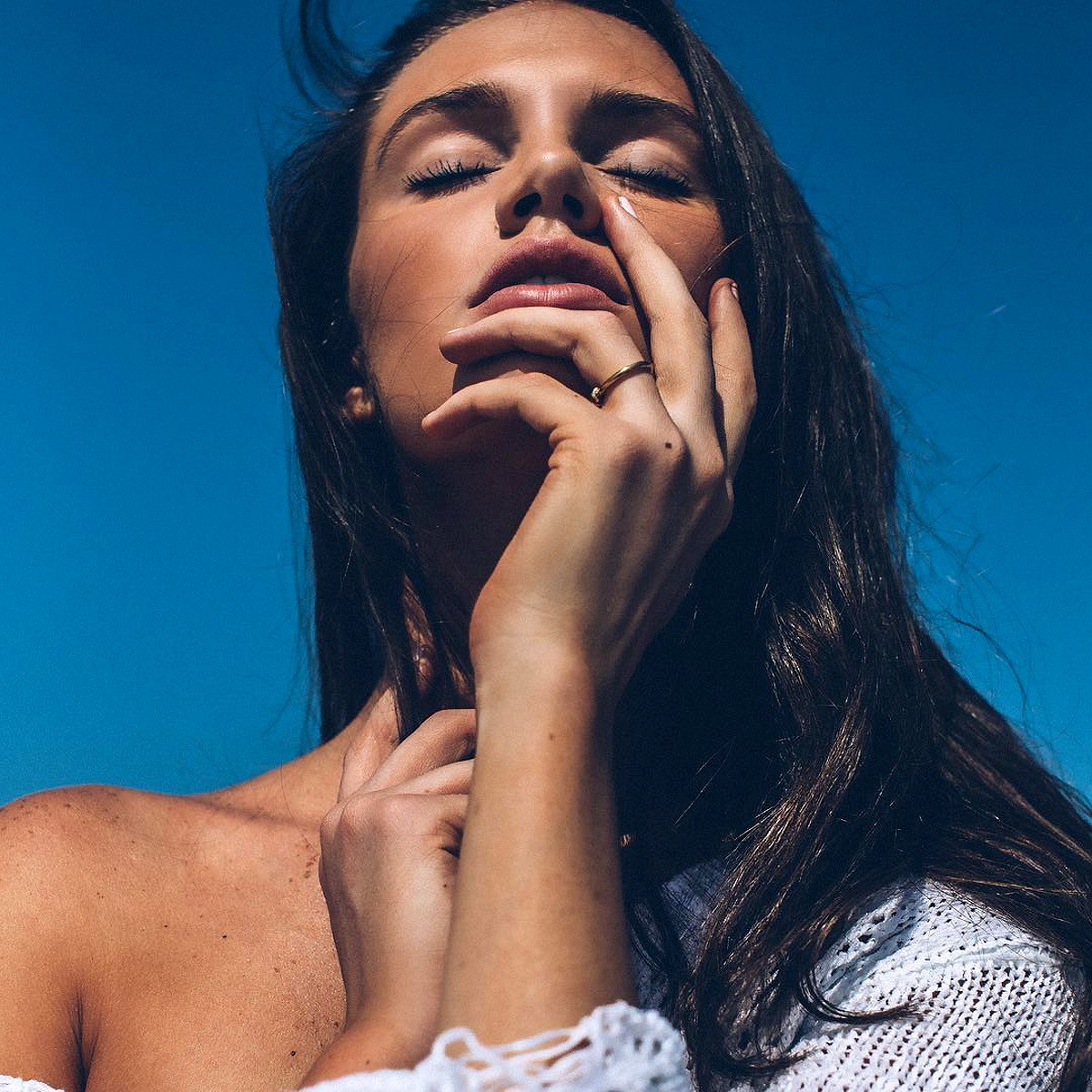 Hailey Outland topless but hiding her big boobs #75155783