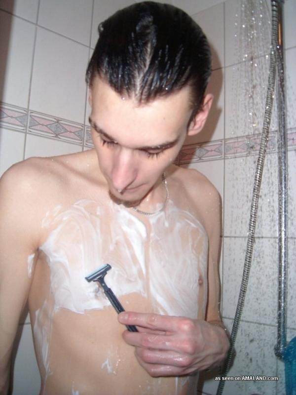Pics of a skinny gay guy shaving in the shower #76916433