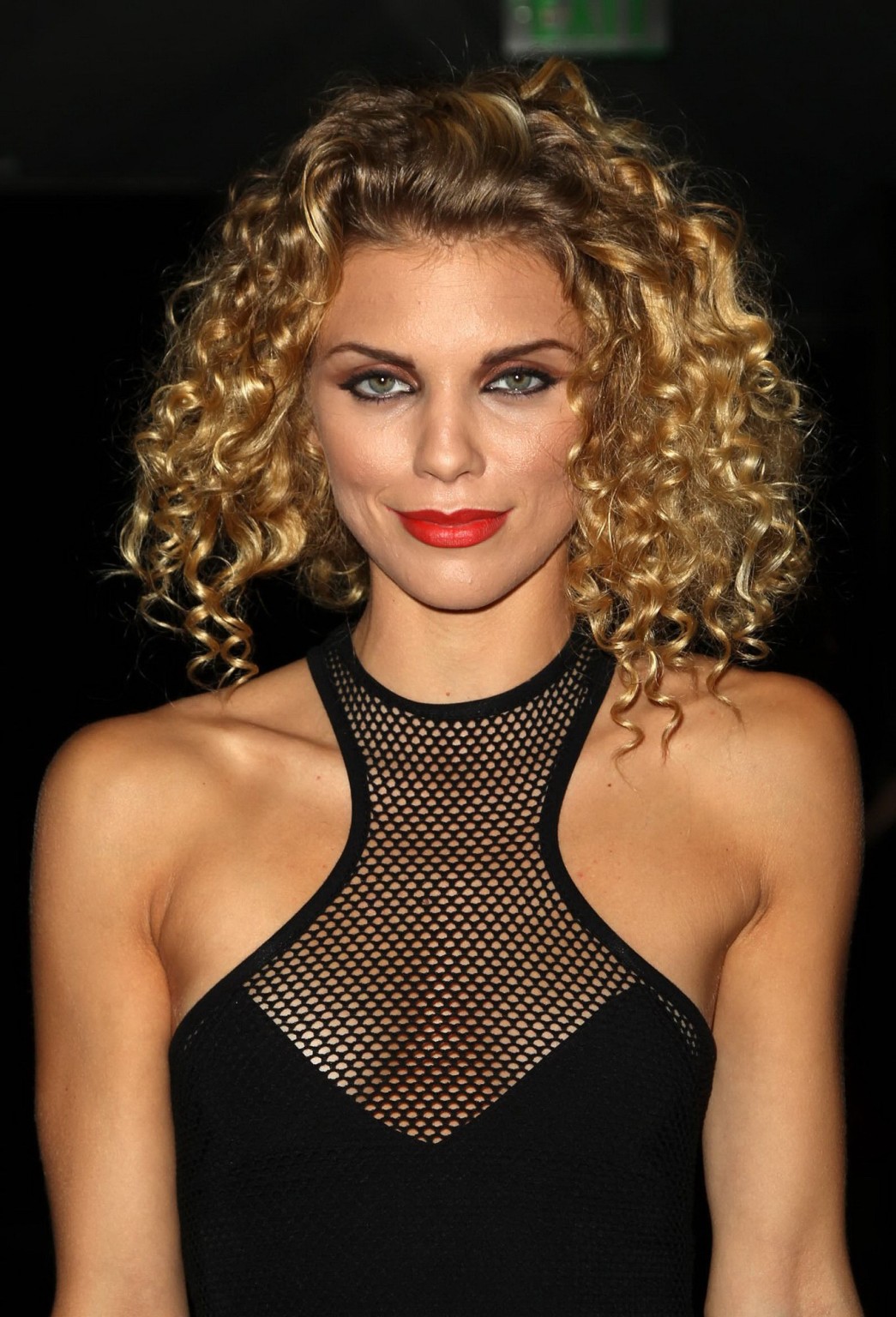 AnnaLynne McCord braless showing big cleavage in tight black dress during some c #75192311
