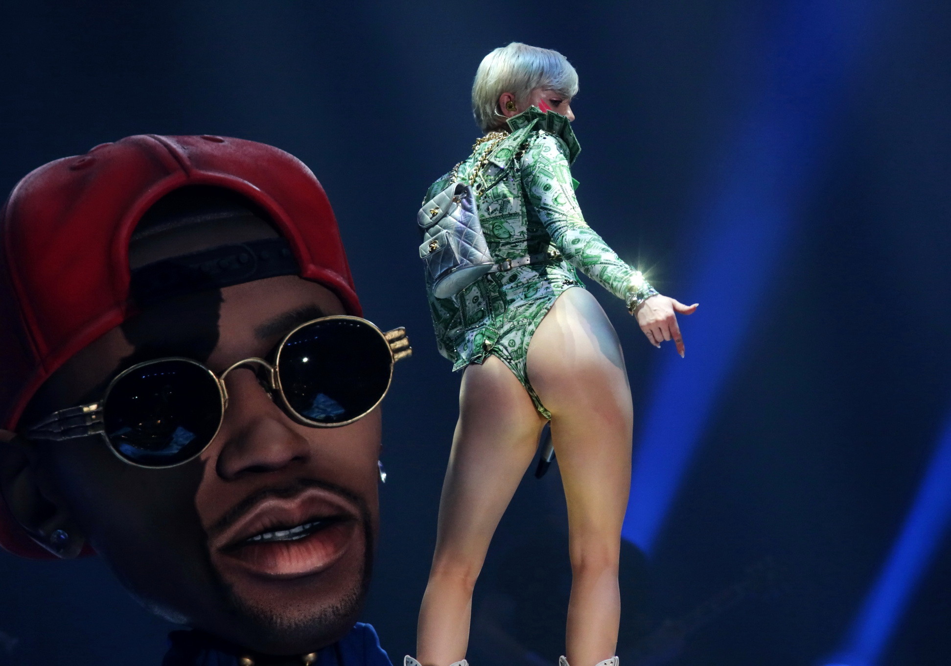 Miley Cyrus shows off her ass in money inspired leotard while performing at Bang #75194530