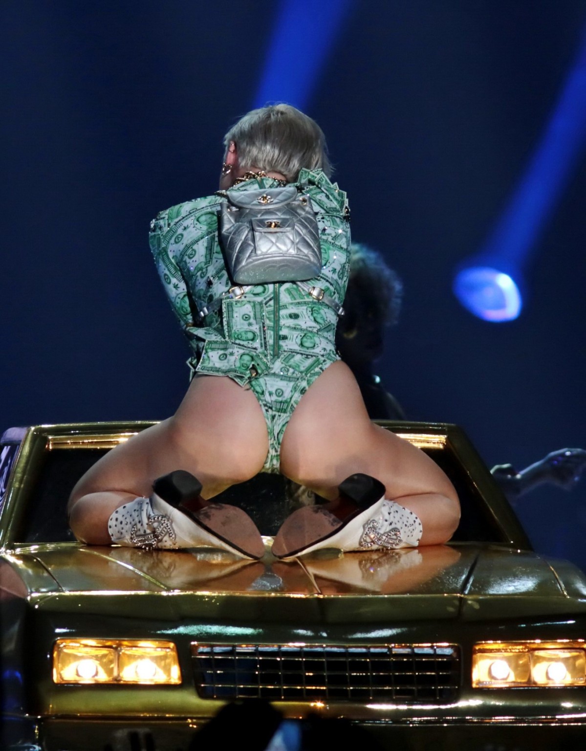 Miley Cyrus shows off her ass in money inspired leotard while performing at Bang #75194557