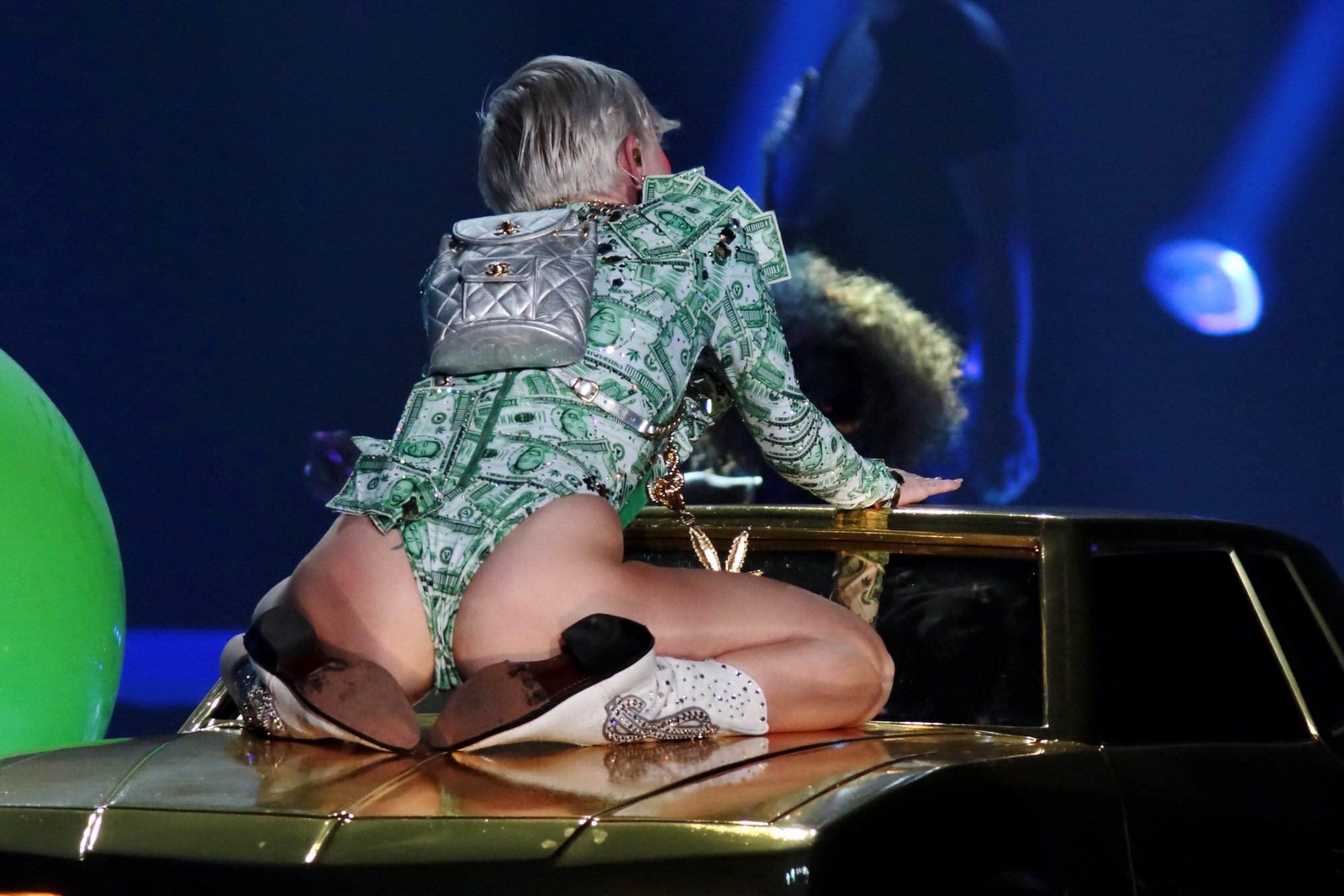 Miley Cyrus shows off her ass in money inspired leotard while performing at Bang #75194567