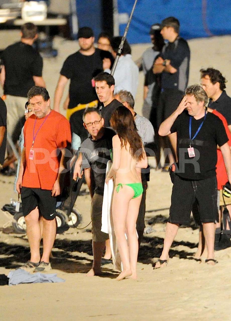 Kristen Stewart exposing her sexy body and nice tits in green bikini #75306621