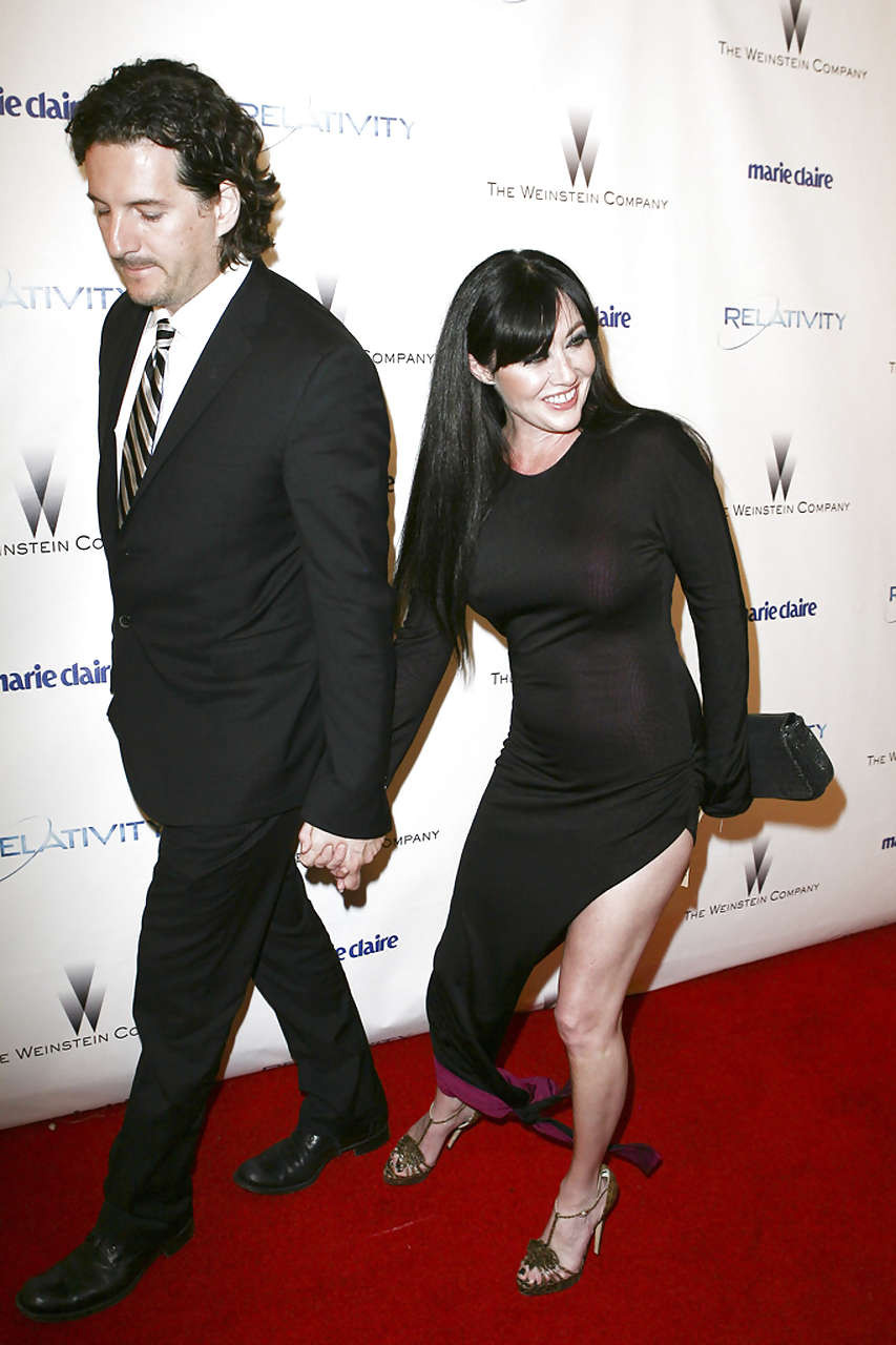 Shannen Doherty showing her nice big tits in see thru dress and leggy #75295554