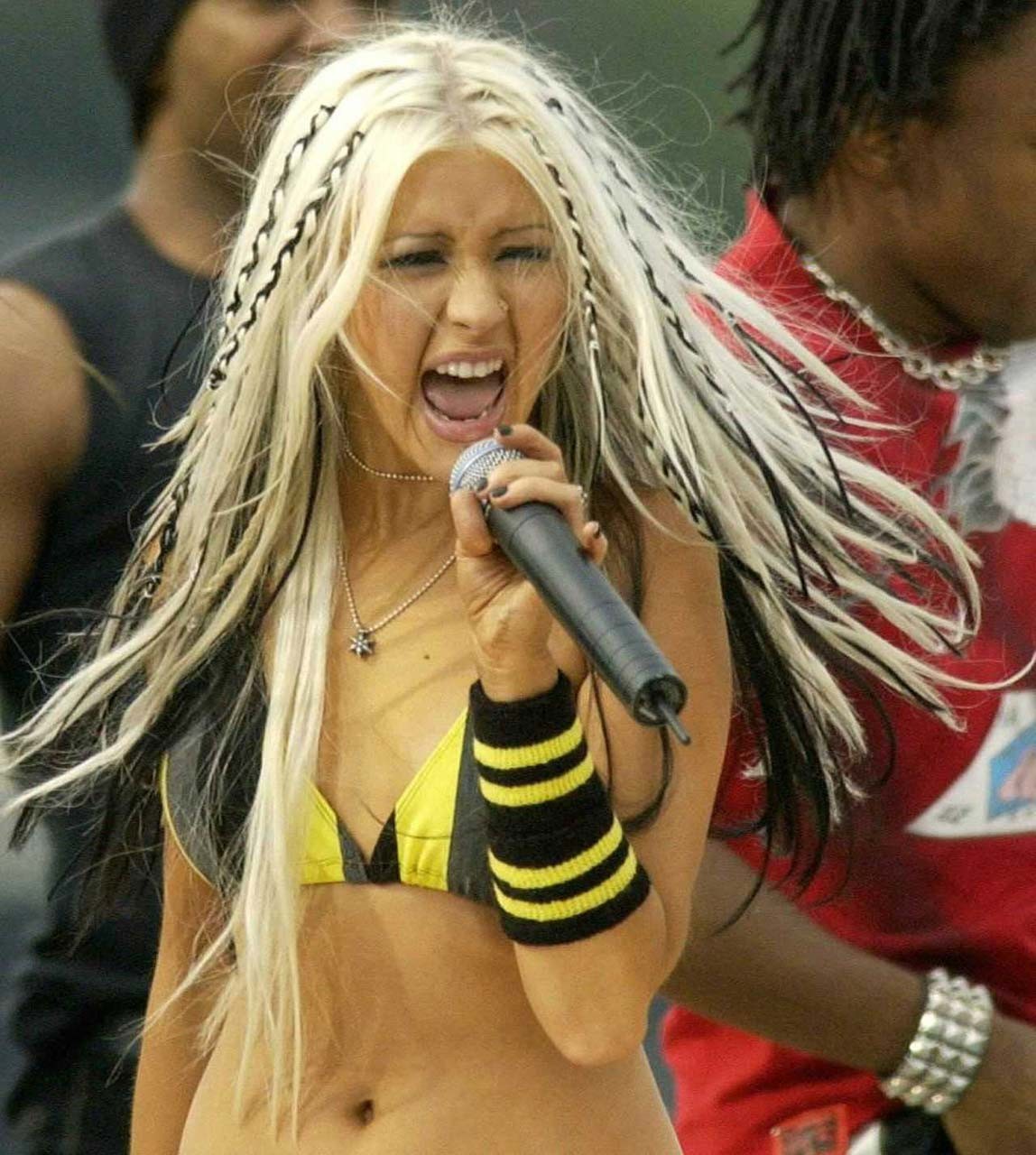 Christina Aguilera sexy ass in pants while performing on stage #75312843