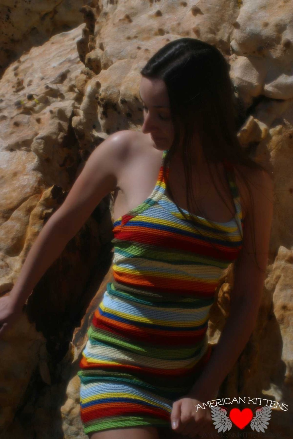 Emma outside crazy dress only in Vegas can you see a girl in this thing hiking #77165544
