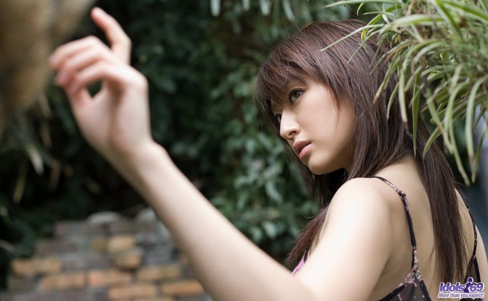 Beautiful asian Misa Shinozaki outdoors shows body #69748361