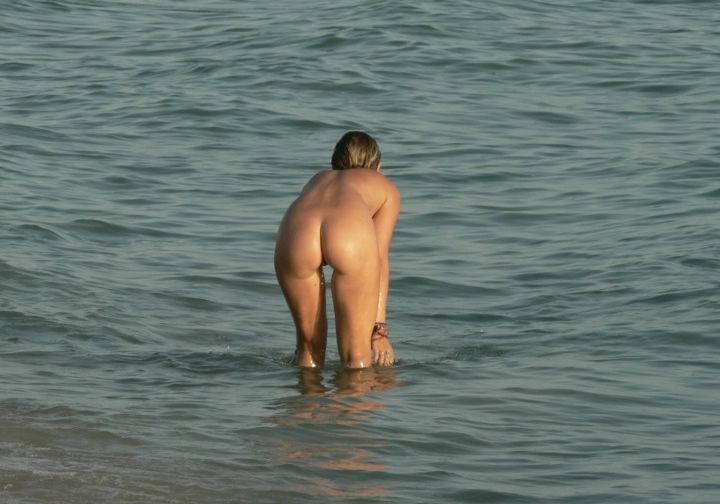 Amazing shots of a gorgeous nudist babe sunbathing #72247363