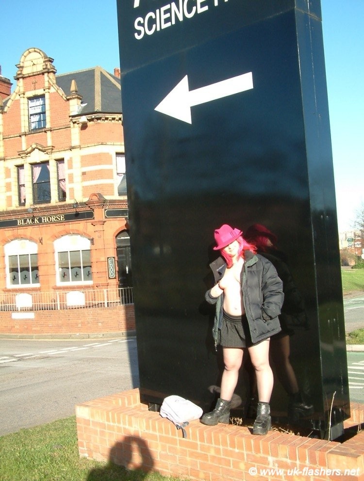 British redhead Emz in public nudity and wild outdoor flashing in Ashton #74641539